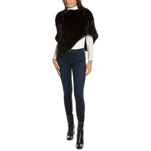 Surell Accessories Knit Poncho, Black